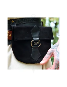 Bolso medieval de cuero modelo Will, negro